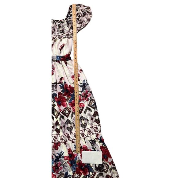 Magnolia Boutique Off The Shoulder Lined Floral Ruffle Hem Maxi Dress Small - Picture 2 of 8